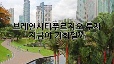 브레인시티푸르지오 투자, 지금이 기회일까?